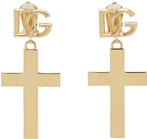 boucle d oreille croix dolce gabbana|Boucles d'oreilles de luxe pour femme en or .